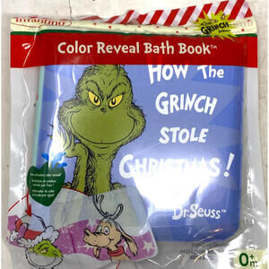 Infantino The Grinch Dr. Seuss Color Reveal Bath Book for Baby/Toddler